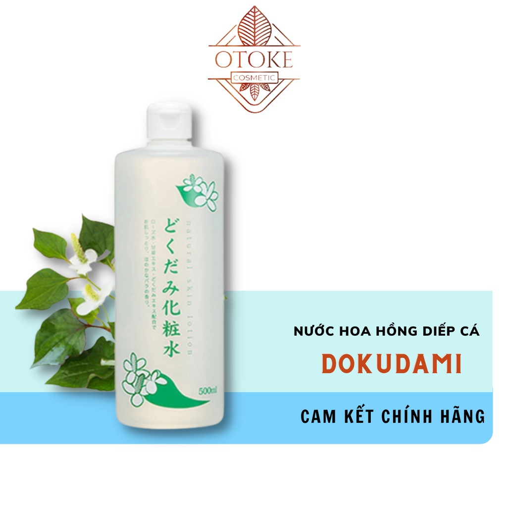Nước hoa hồng lotion toner diếp cá, tía tô giảm mụn Dokudami Nhật Bản 500ml