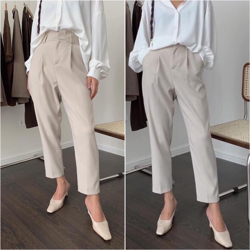 QUẦN BAGGY VẢI KÈM ĐAI 4 MÀU