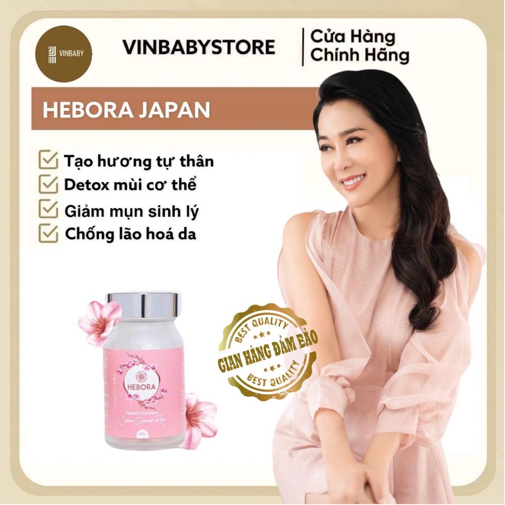 🌟(Chính Hãng) Viên Uống HEBORA _Viên uống hàm hương thơm cơ thể 60 Viên Nhật Bản.