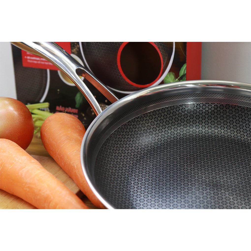 Chảo bếp từ Kims Cook Blackcube 20/22/24/26/28/30cm Hàn quốc,chống dính Daikin Nhật Bản siêu bền