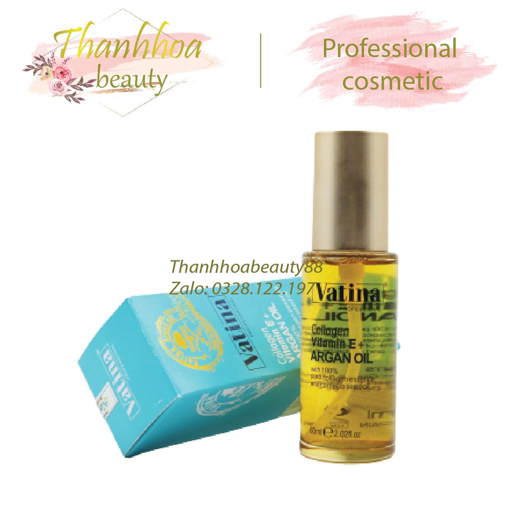 Tinh Dầu Dưỡng Tóc VATINA ARGAN OIL Vitamin E+ Collagen 60ML | BigBuy360 - bigbuy360.vn