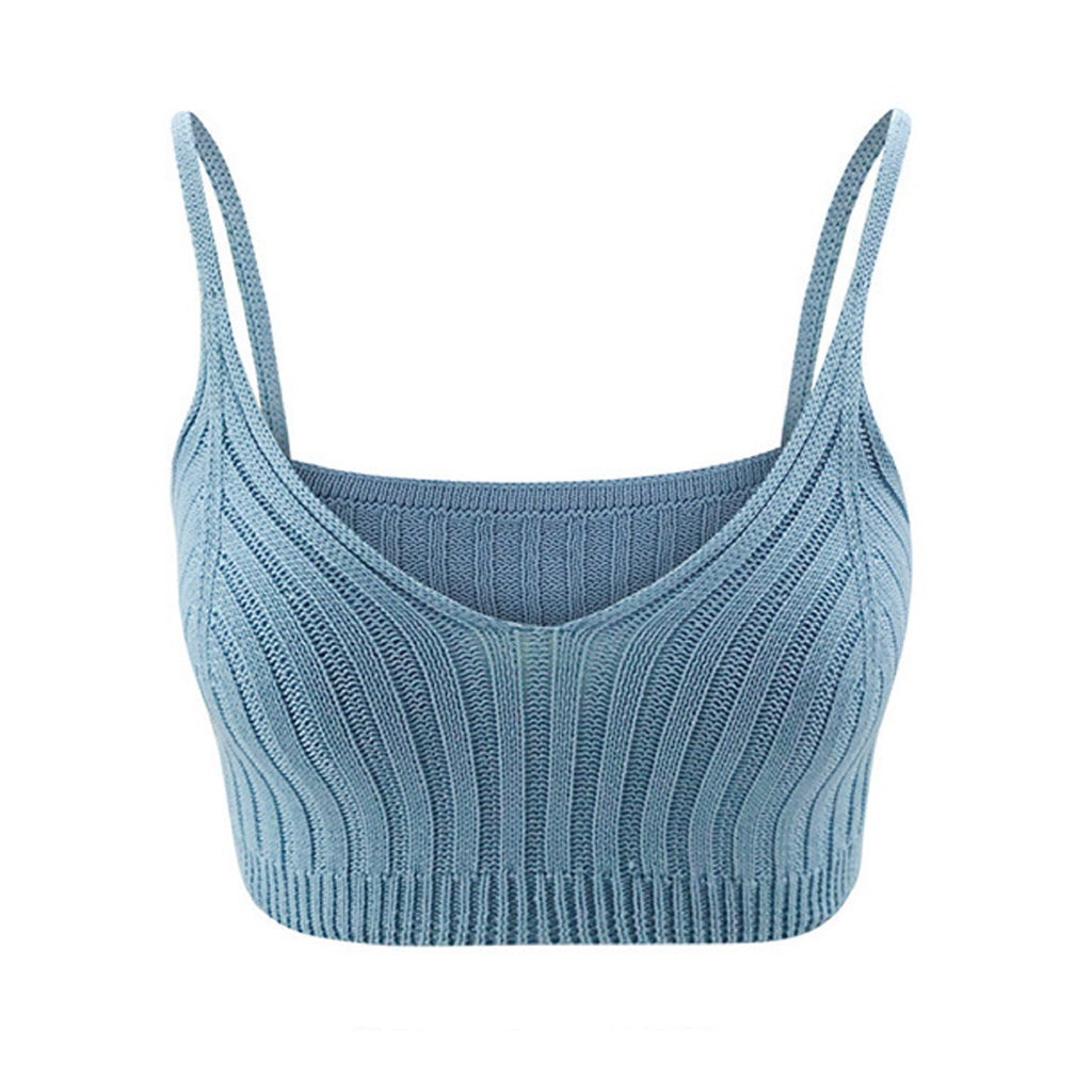 Áo Croptop Dệt Kim Không Tay Thời Trang Mùa Hè Cho Nữ | BigBuy360 - bigbuy360.vn