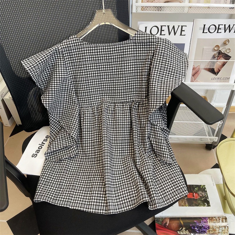 Áo Sơ Mi Cổ Chữ V Tay Cánh Tiên Phong Cách Hàn Quốc Ngọt Ngào Cho Nữ