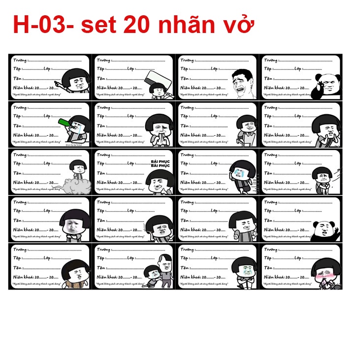Nhãn vở Troll - đẹp đáng yêu 2 mẫu khác nhau