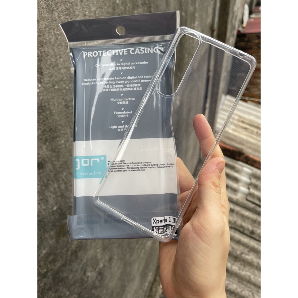Ốp lưng silicon Gor cho Sony Xperia 1 III  siêu mỏng, có gờ bảo vệ camera