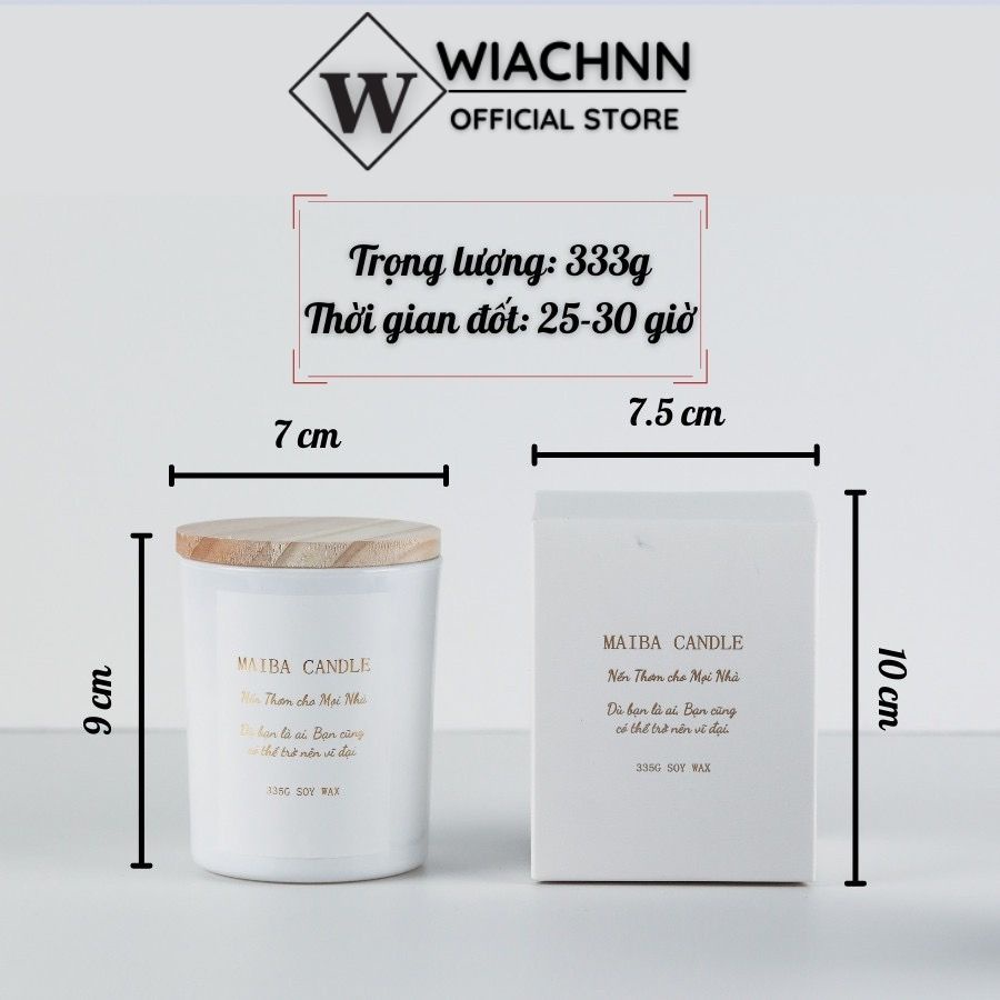 Nến Thơm Retro Bấc Gỗ WIACHNN Sáp Dừa Thiên Nhiên Cao Cấp Khử Mùi Trang Trí 356G