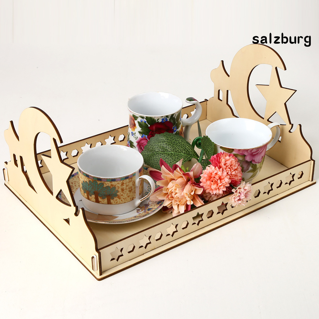 Khay Gỗ Hình Chữ Nhật Thiết Kế Đục Lỗ Trang Trí Nhà Cửa Diy