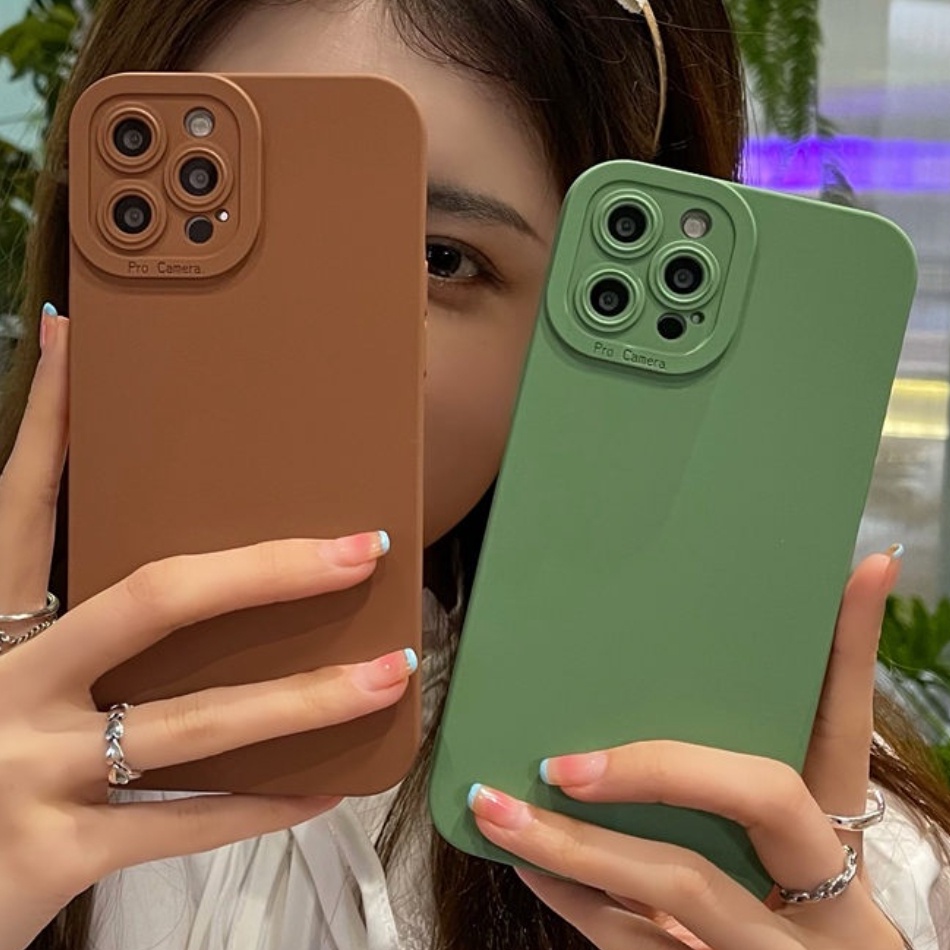 Ốp Điện Thoại Silicon Mềm Nhám Màu Kẹo Sang Trọng Cho iPhone 13 12 11Promax 13Mini 6 6S 7 8 Plus XS MAX SE 2020 2022 XR X