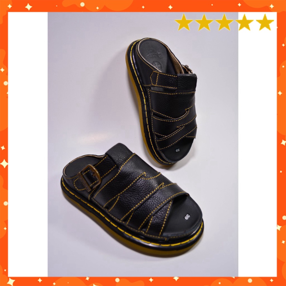 Dép Nam Quai Ngang Doctor Dr.Martens Da Bò Cao Cấp Hàng VNXK ✨ Đế Lót Da Bò ✨ Mã D10 [thời trang]