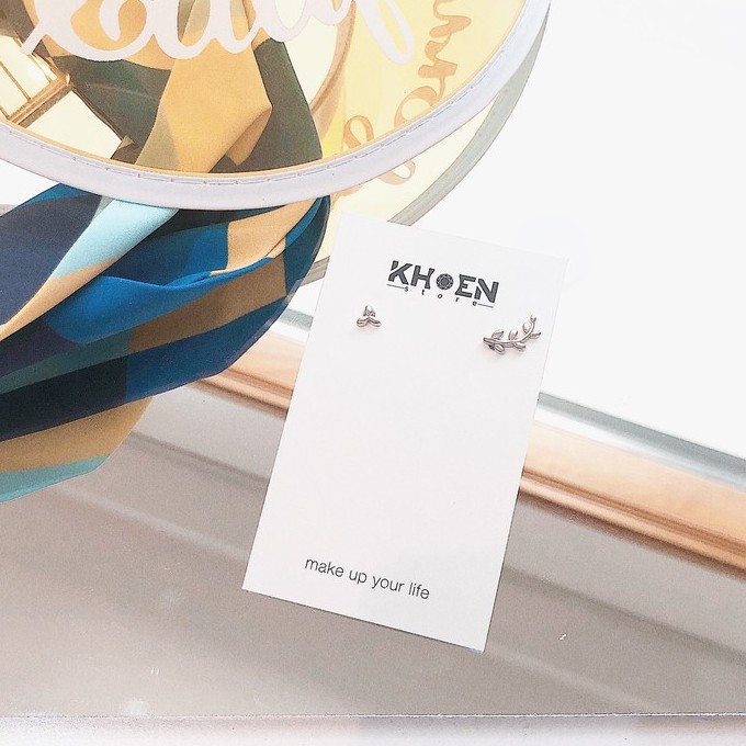 Bông tai nữ - Vành tai Lá trơn