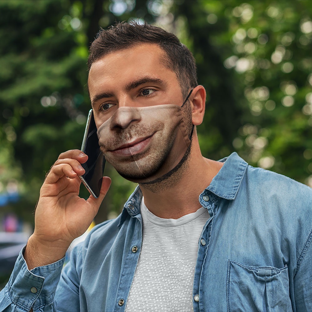 Khẩu trang hình miệng người bựa chế hàm răng hút thuốc đàn ông 50 CARTWELL ngăn bụi mịn phòng ô nhiễm thời trang unisex
