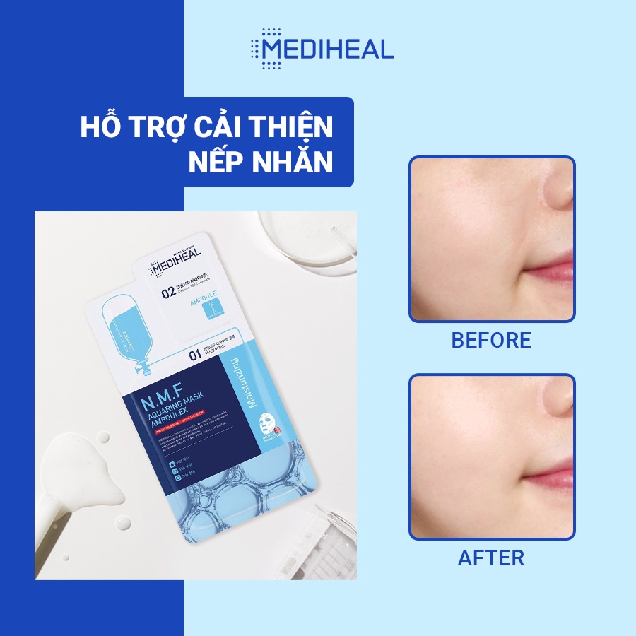 [Nhập mã COSMH22 giảm 8%] Mặt Nạ Mediheal Siêu Cấp Ẩm Phiên Bản 2 Bước N.M.F Aquaring Mask Ampoulex 30ML [K65]