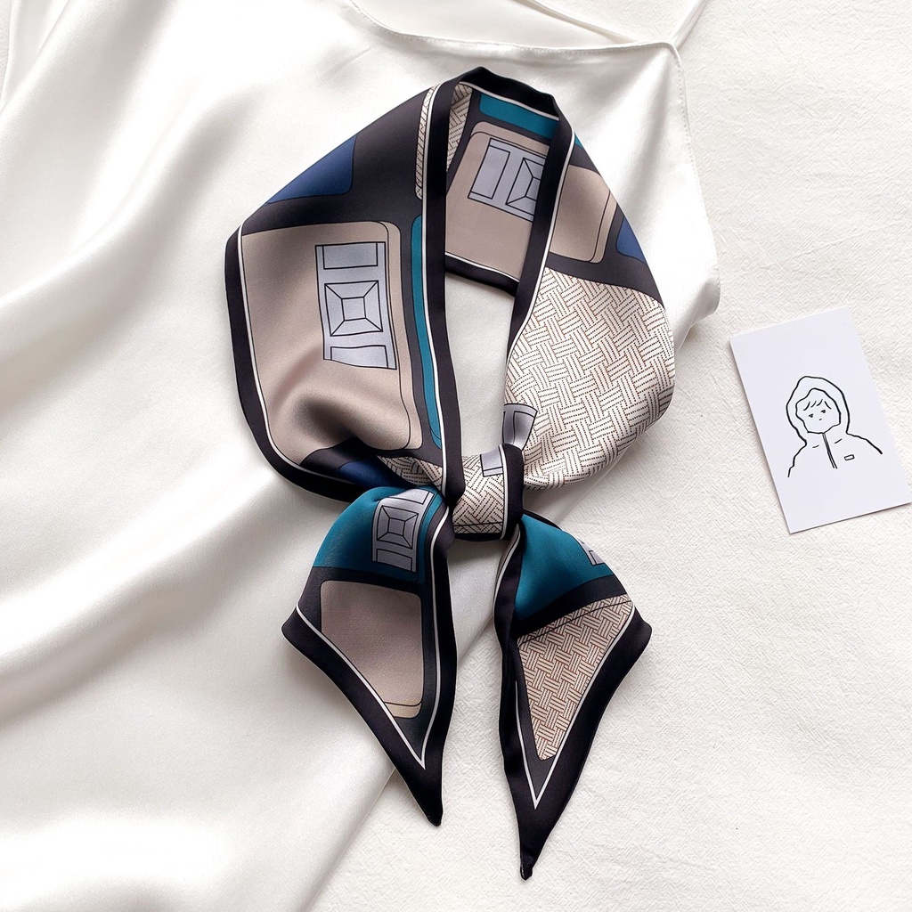MỚI VỀ Khăn lụa size 9.5x100cm L629 Turban, quàng cổ, quấn túi