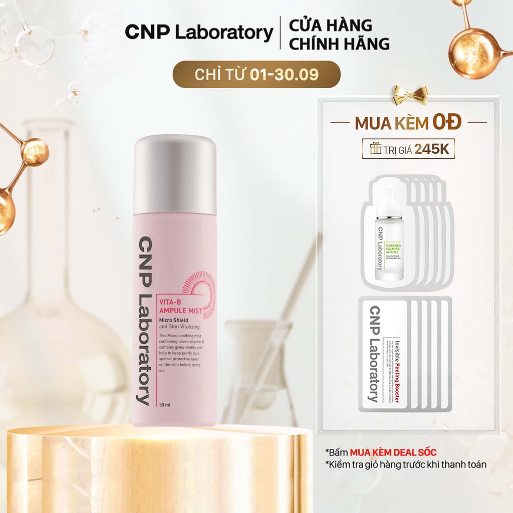 Xịt khoáng phức hợp Vitamin B ngăn bụi mịn dưỡng sáng da CNP Laboratory Vita-B Ampule Mist 50ml