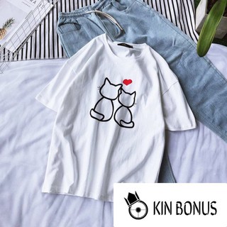 ÁO THUN TAY LỠ HÌNH CẶP MÈO/ ÁO UNSEX MÈO/ ÁO CẶP DỄ THƯƠNG/ ÁO NHÓM/ ÁO LỚP HOTTREND