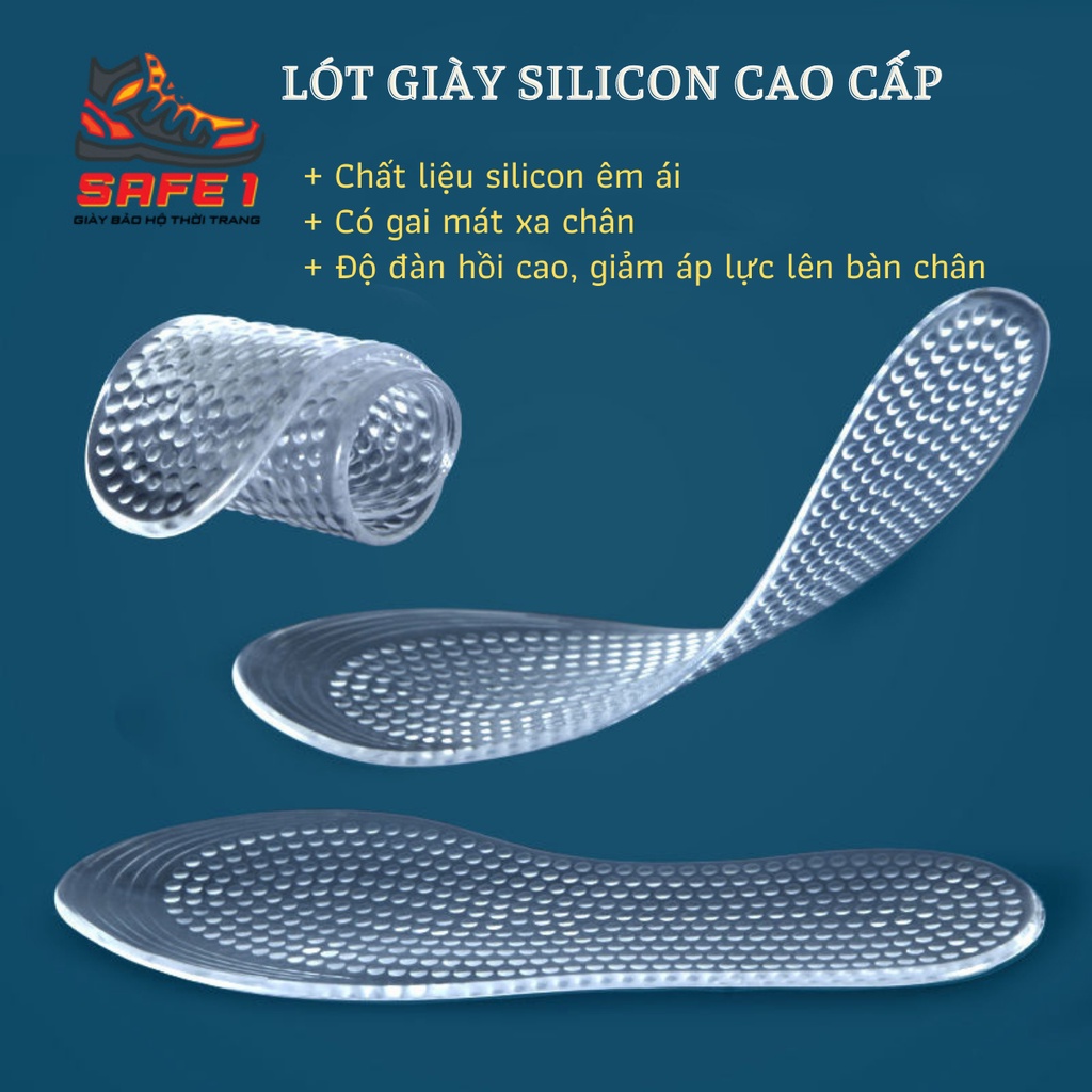Lót giày silicon unisex cao cấp. Lót đệm giày giảm đau chân, có gai massage chân, đàn hồi tốt