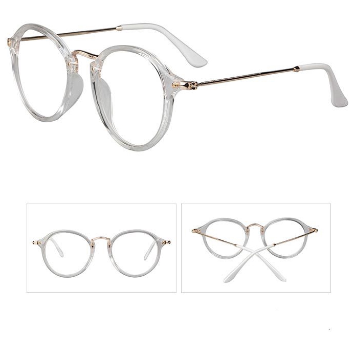 Mắt kiếng thời trang gọng kim loại mỏng hình tròn thiết kế đơn giản cổ điển | BigBuy360 - bigbuy360.vn