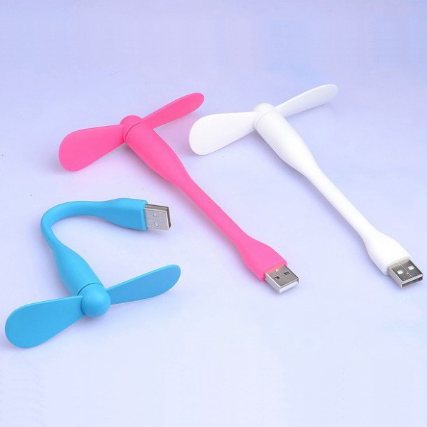Quạt Mini 2 Cánh Tháo Rời Cổng USB Giải Nhiệt Uốn Cong Tùy Thích - Quạt Điều Hòa Mini Tích Điện Nhỏ Gọn