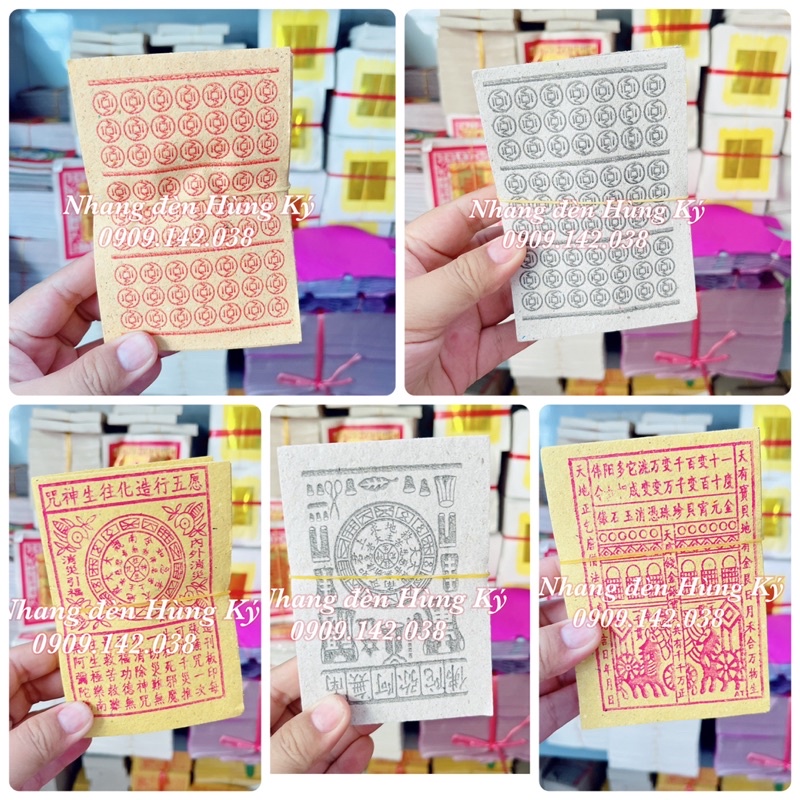 Giấy tiền trắng, vàng, thanh y, thiên khối, nhãn sanh