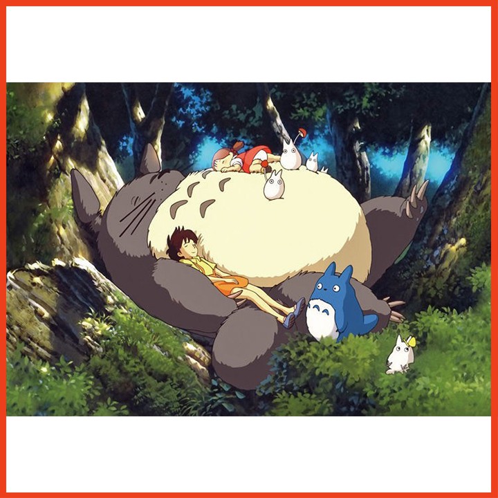 Tranh Vải Treo Tường Totoro Siêu Đáng Yêu Có Kèm Đèn Nháy và Móc Treo