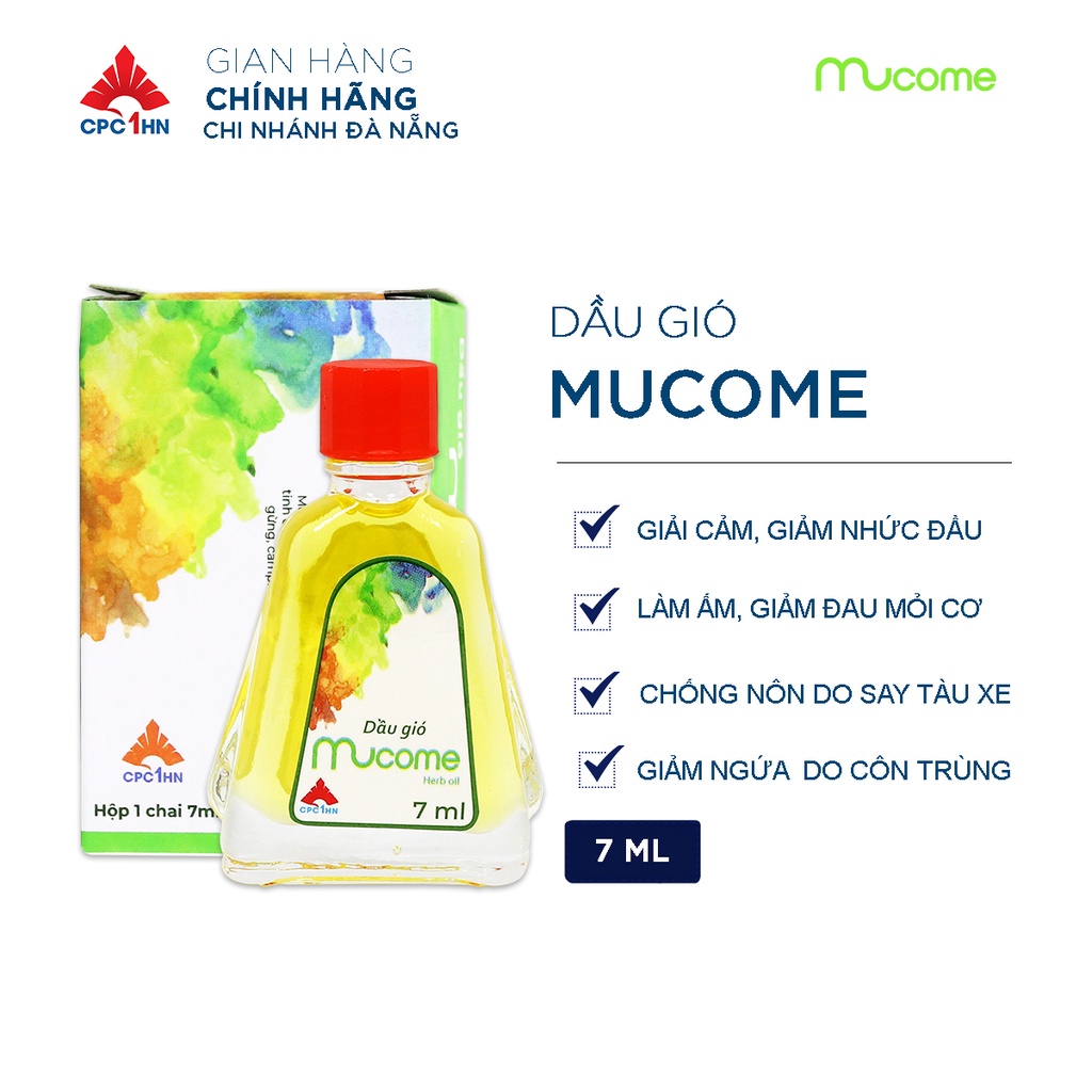 DẦU GIÓ MUCOME - GIẢM KHÓ THỞ, NGHẸT MŨI, SỔ MŨI - CHAI 7ML