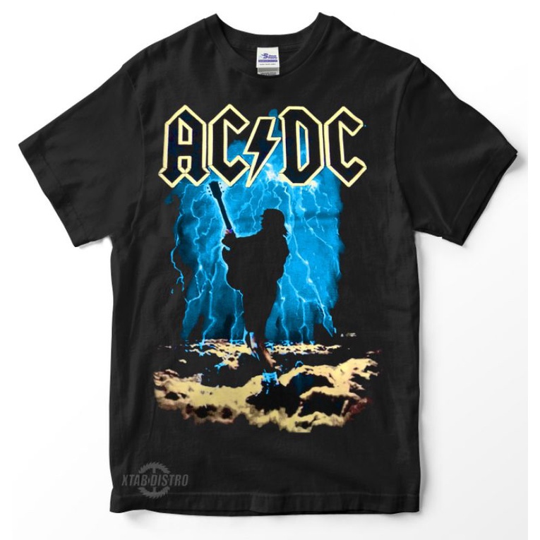 UNIQLO Áo Thun 100% Cotton Tay Ngắn Cổ Tròn In Hình Acdc 6 Lightning Acdc Thời Trang Dành Cho Nam Size XS-3XL