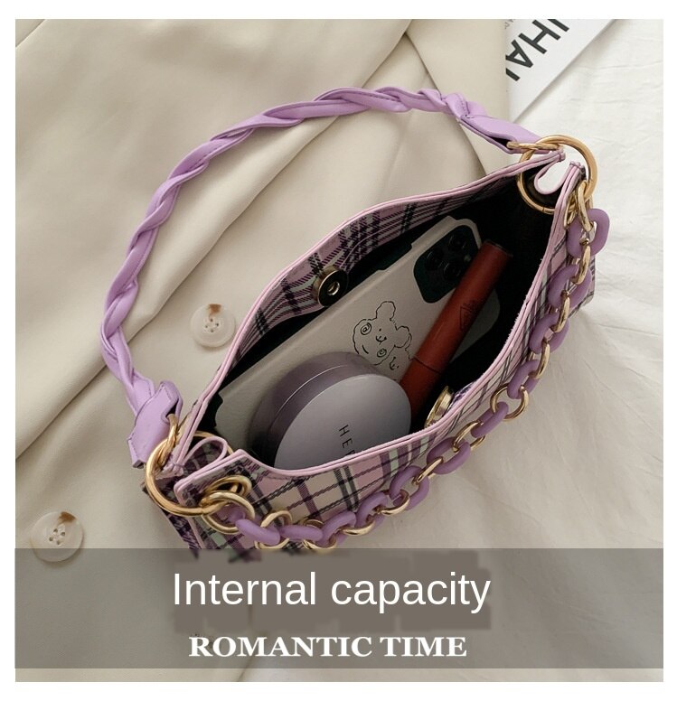 Túi Đeo Vai Họa Tiết Kẻ Sọc Thời Trang Dành Cho Nữ