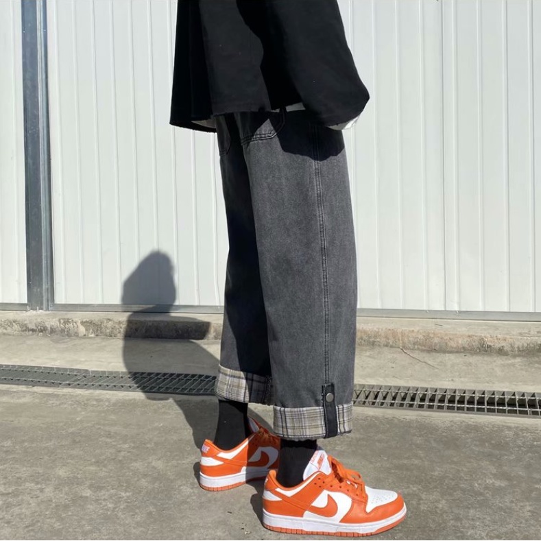 Quần baggy jean ống rộng suông thời trang Hàn Quốc unisex cá tính quần jean nam ống đứng quần jean nam kiểu dáng hàn quốc  from rộng Quần ống suông