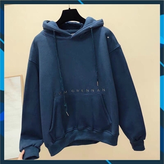 ÁO HOODIE NAM NỮ MÀU XANH DƯƠNG TRƠN VẢI NỈ POLY Hoodies unisex dingoc145 [ DƯỚI 65KG ]