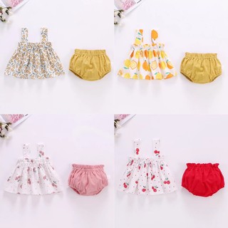 Set bộ quần áo đũi 2 dây kèm quần chip cho bé gái sơ sinh đến 12kg