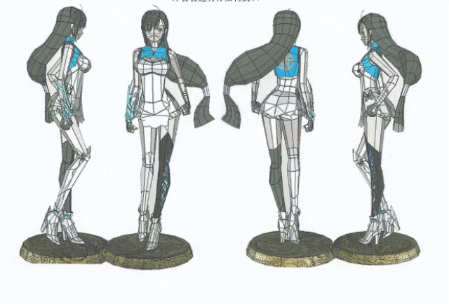 Mô hình giấy anime girl  Wang Bailong