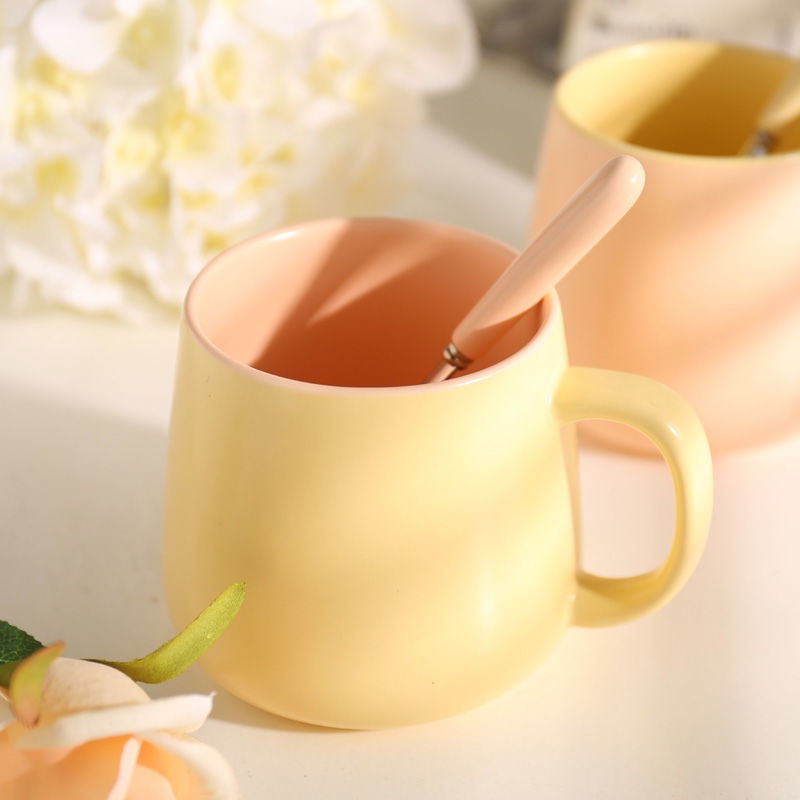 Cốc Sứ Uống Cà Phê Màu Sắc Tương Phản Phong Cách Bắc Âu