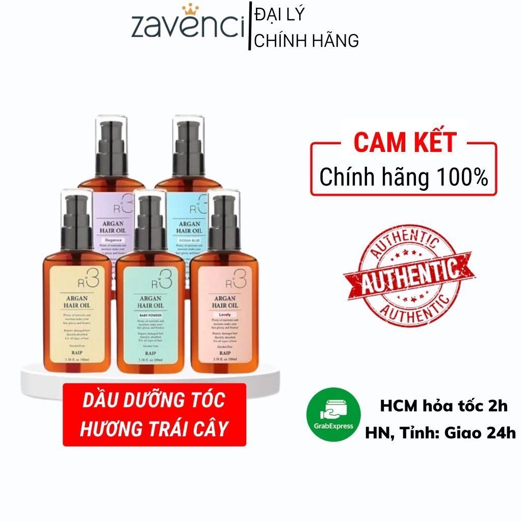 Dưỡng tóc Raip R3 Argan Hair Oil tinh dầu dưỡng tóc bóng mượt 100ML - ZAVENCI Official