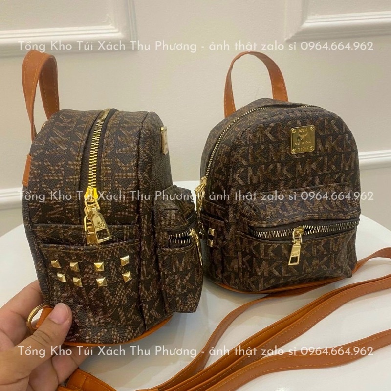 Balo mini nữ hoạ tiết chữ MK nhỏ gọn siêu xinh