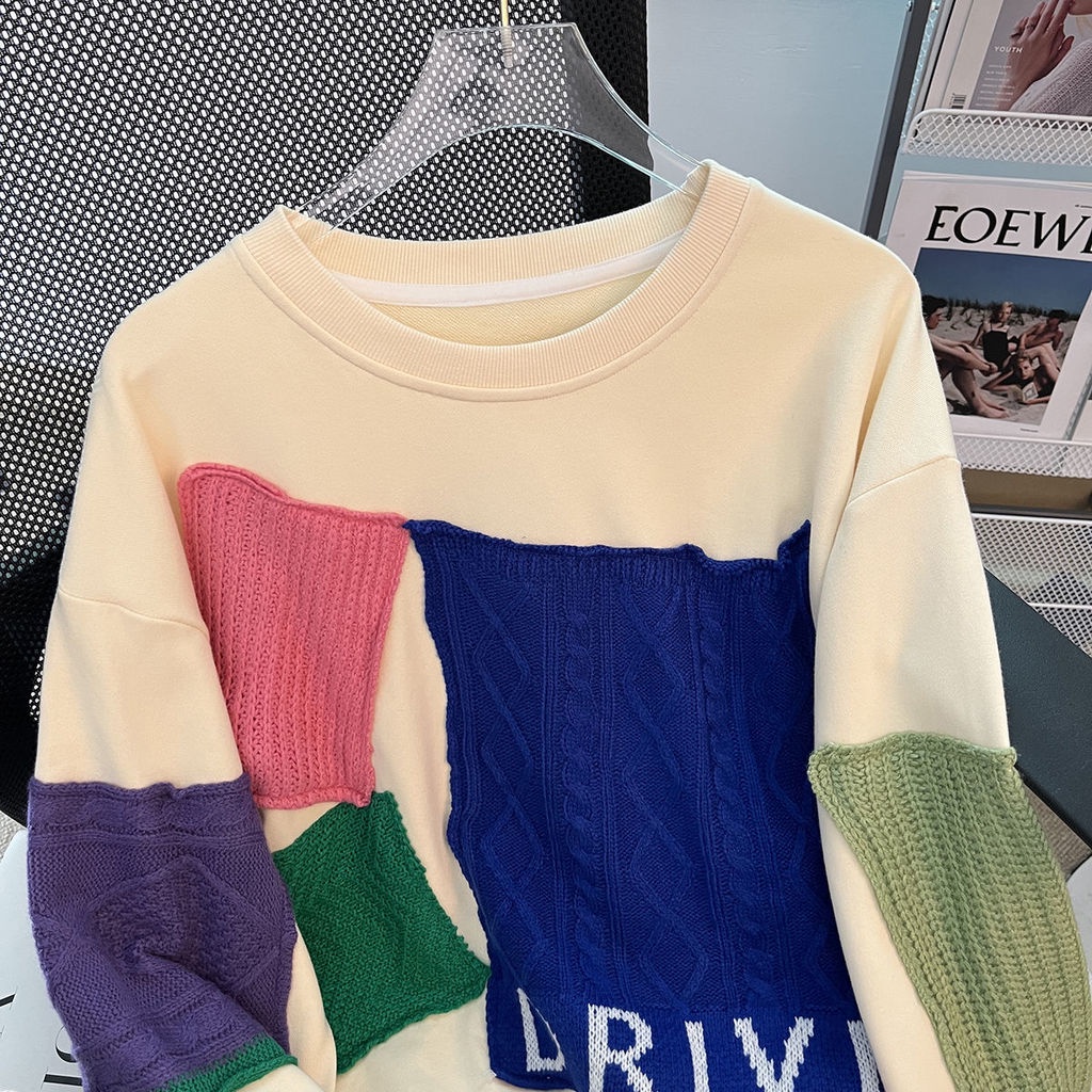 Áo Sweater Dáng Rộng Cổ Lưng In Chữ Kiểu Hàn Quốc Thời Trang Mùa Thu Cho Nữ