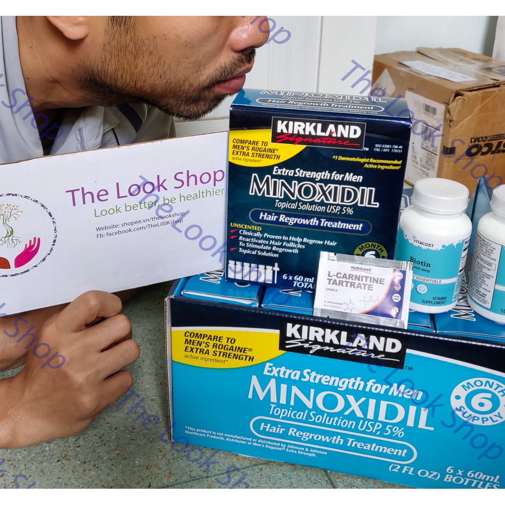 Minoxidil 5% Kirkland Signature 1 lọ 60ml- Giảm giá mua kèm serum hỗ trợ mọc râu, mọc tóc- Costco USA