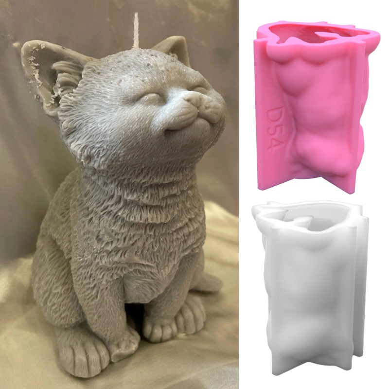 Khuôn Silicone Hình Mèo Dùng Làm Xà Phòng / Đất Sét DIY