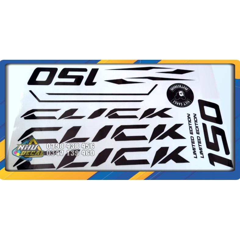 Tem rời Vario tem Click 125/150 đen đơn giản - 01