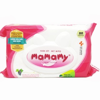 Khăn ướt Mamamy có nắp có mùi gói 80 tờ