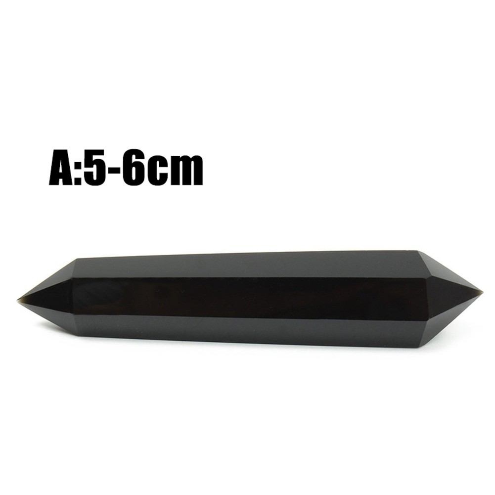Viên trụ đá pha lê obsidian tự nhiên 100% 2 đầu nhọn