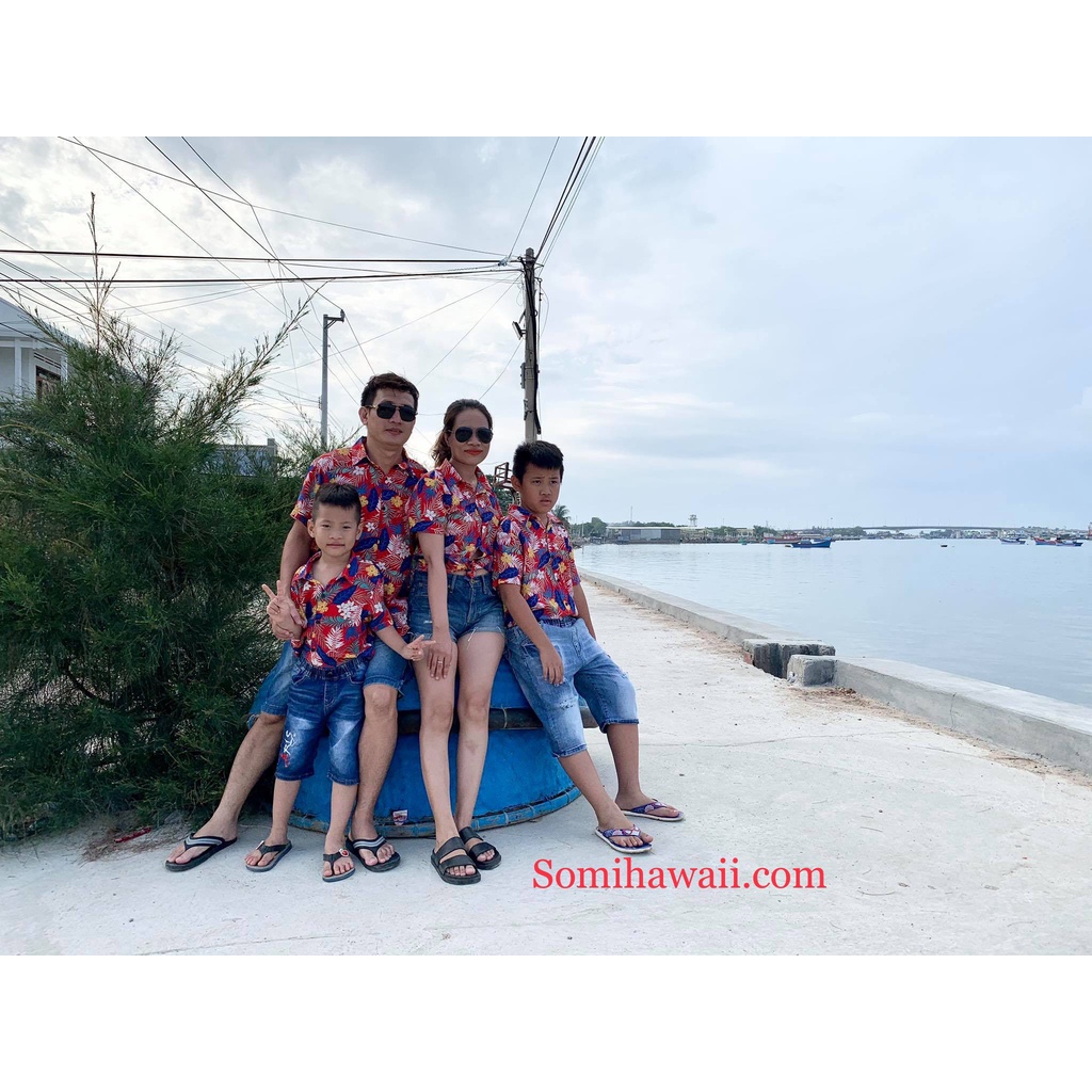 Áo sơ mi Hawaii đi biển mùa hè fullsize 45-85kg