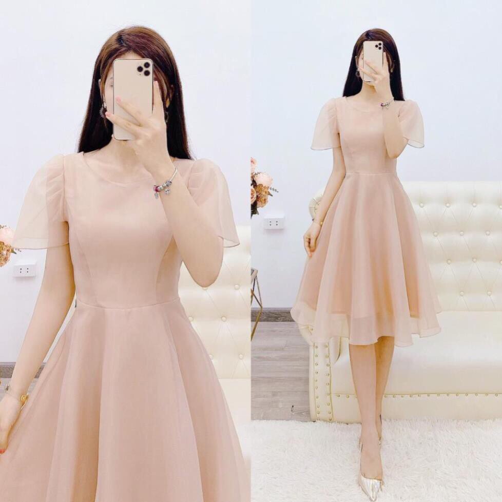 Đầm nữ dự tiệc dáng xoè tay loe ( Clip Shop quay thật sp) | BigBuy360 - bigbuy360.vn