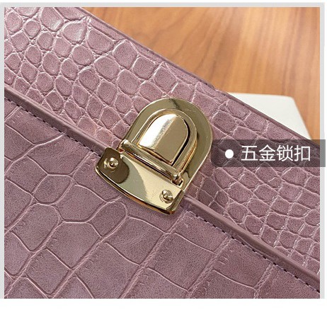 Túi xách nữ cầm tay khóa vuông cao cấp vân da thiết kế cao cấp túi ví nữ LOUSHE-TN120