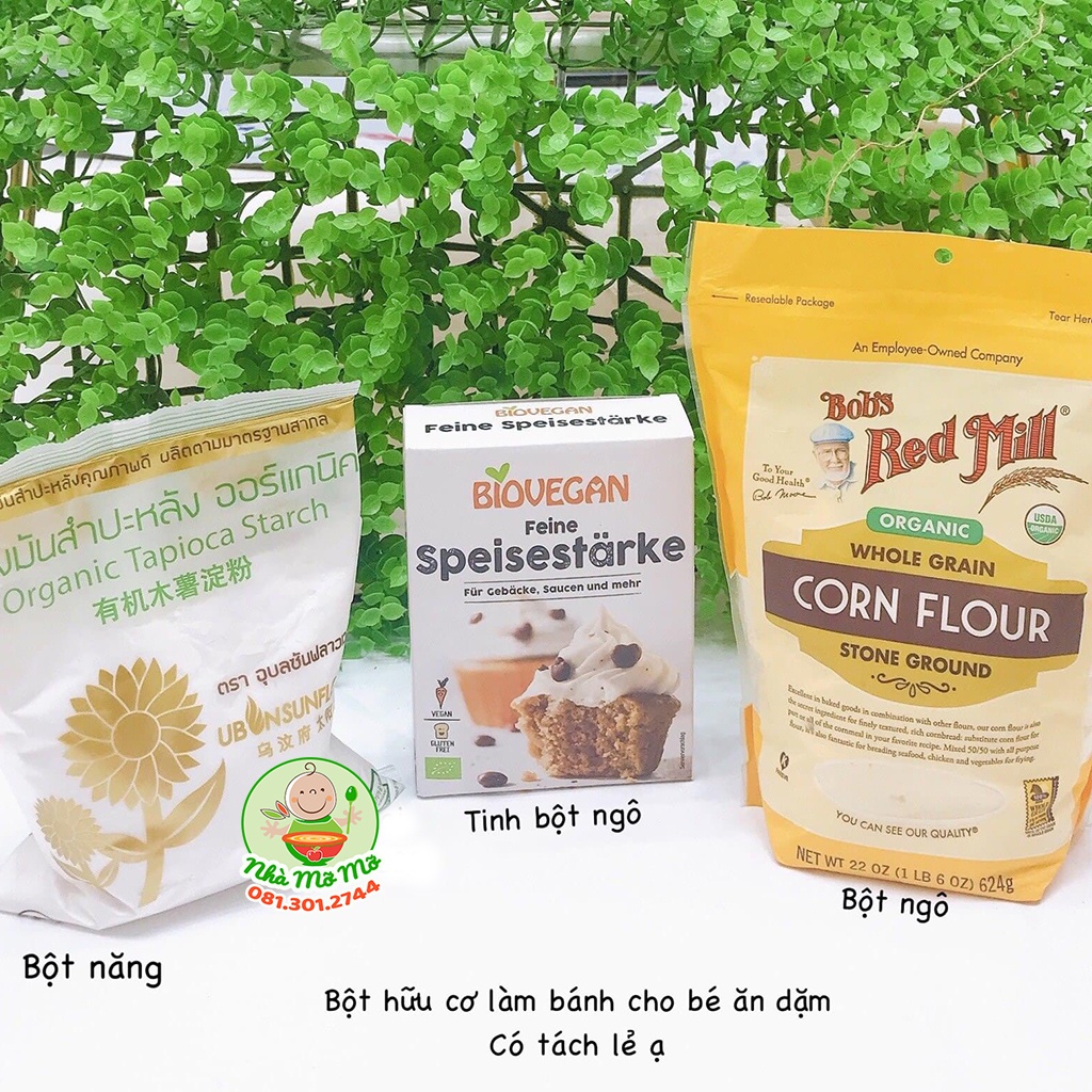 Bột Mì, Bắp, Năng, Gelatine, Pudding, Nếp, Nở, Men Nở, Đường Hữu Cơ Làm Bánh Cho Bé - Nhà Mỡ