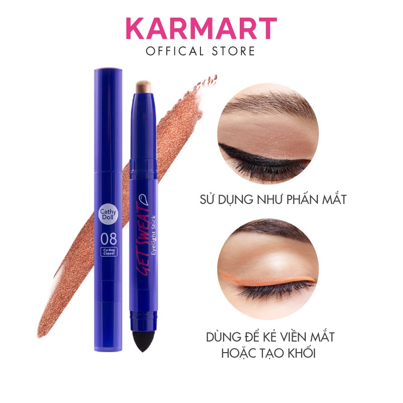 Bút sáp mắt ánh nhũ đa năng không lem, không trôi Cathy Doll Get Sweat Eyelight Stick 0.7g