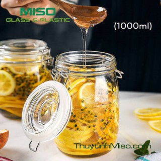Hũ thủy tinh Nắp Cài (Gài) 500ml 750ml 1 Lít Dáng Vuông Tròn Giá KM