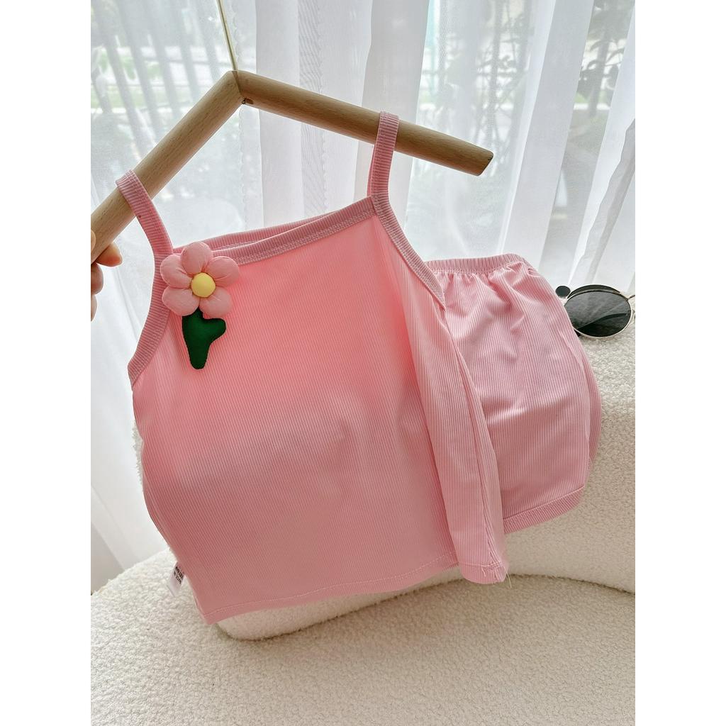 BỘ 2 Dây Tăm Lạnh đính  hoa  siêu cute ,mát cho bé yêu diện hè(7-18kg)