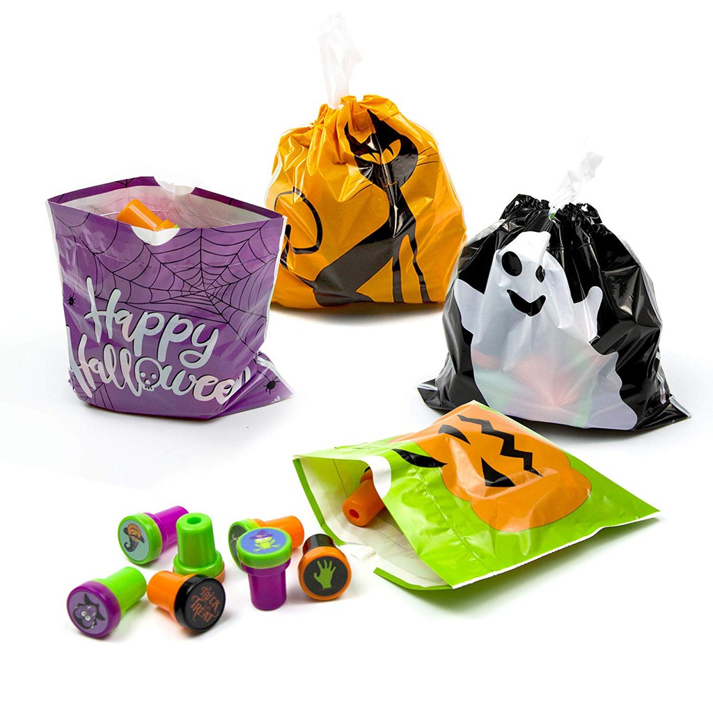 10 Túi Dây Rút Đựng Kẹo HALLOWEEN Trick or Treat Bags, Candy Bags