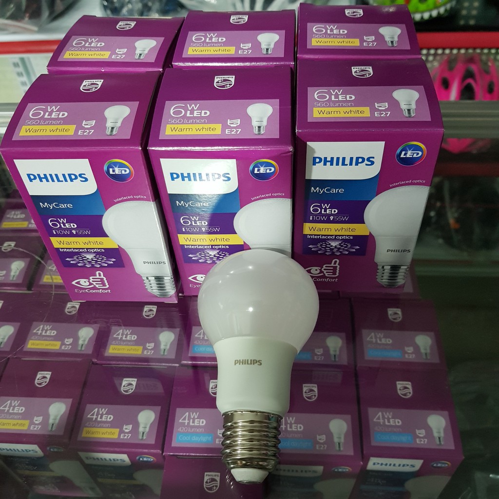 Bóng Đèn LED bulb MyCare 6W chính hãng Philips- ánh sáng Vàng