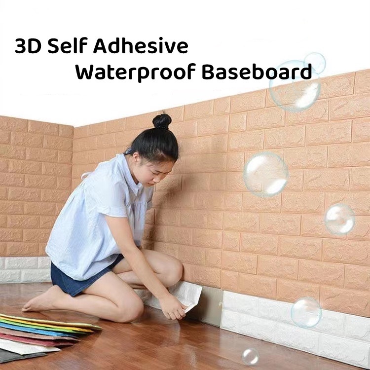 Dải Dán Góc Tường 3D Tự Dính Bằng Xốp Chống Thấm Nước Trang Trí Viền Tường